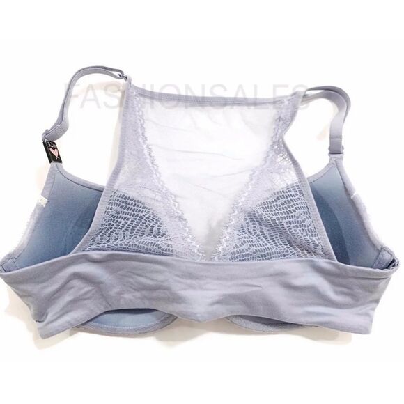 Victoria’s Secret Body Lined Demi mesh Racerback front close light blue bra - Picture 5 of 8
